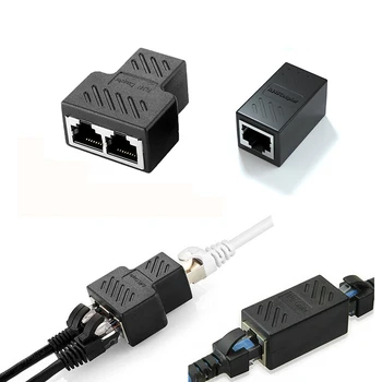 1 до 2 начина LAN Ethernet мрежов кабел RJ45 женски сплитер конектор адаптер за лаптоп докинг станции мрежов разширител