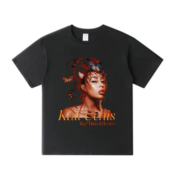 Kali uchis lua vermelha em vênus camiseta crewneck manga curta camiseta das mulheres dos homens 2024 novo álbum roupas de moda