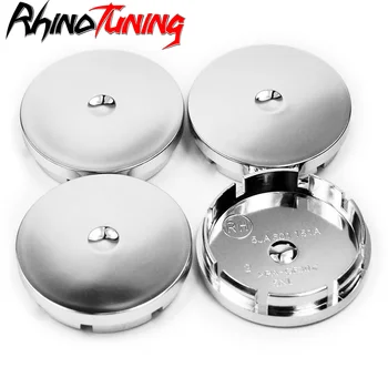 Rhino Tuning 4pcs 55.5mm Car Wheel Center Caps for Rim Hub Cover Auto Styling Chrome Emblem 5JA601151A For Roomster Superb Fabia