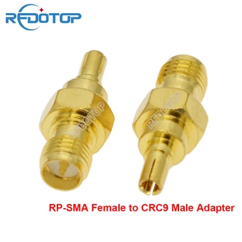 10PCS / партида RP-SMA женски жак към CRC9 мъжки щепсел направо за WiFi антена радио антена CRC9 към SMA RF коаксиален адаптер на едро
