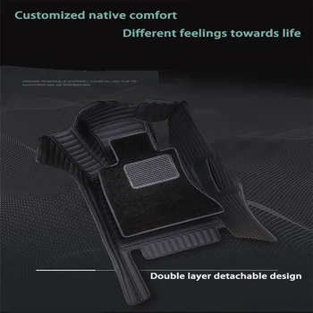 Персонализирана двуслойна кожена подложка за крака за Luxgen URX 5seat S5 U6 Auto аксесоари