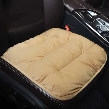 Зимна седалка за кола възглавница капак плюшени топло кадифе топлина квадратна възглавница без облегалка термична памучна възглавница кола подложка седалка капак