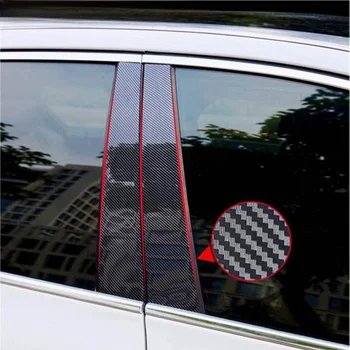 8Pcs въглеродни влакна поглед кола стълб постове врата прозорец стикери тапицерия покритие за Nissan Altima 2013 2014 2015 2016-2018 аксесоари