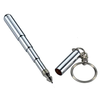 5PCS метален ключодържател от неръждаема стомана телескопична писалка ключодържател висулка декор подарък ключодържатели